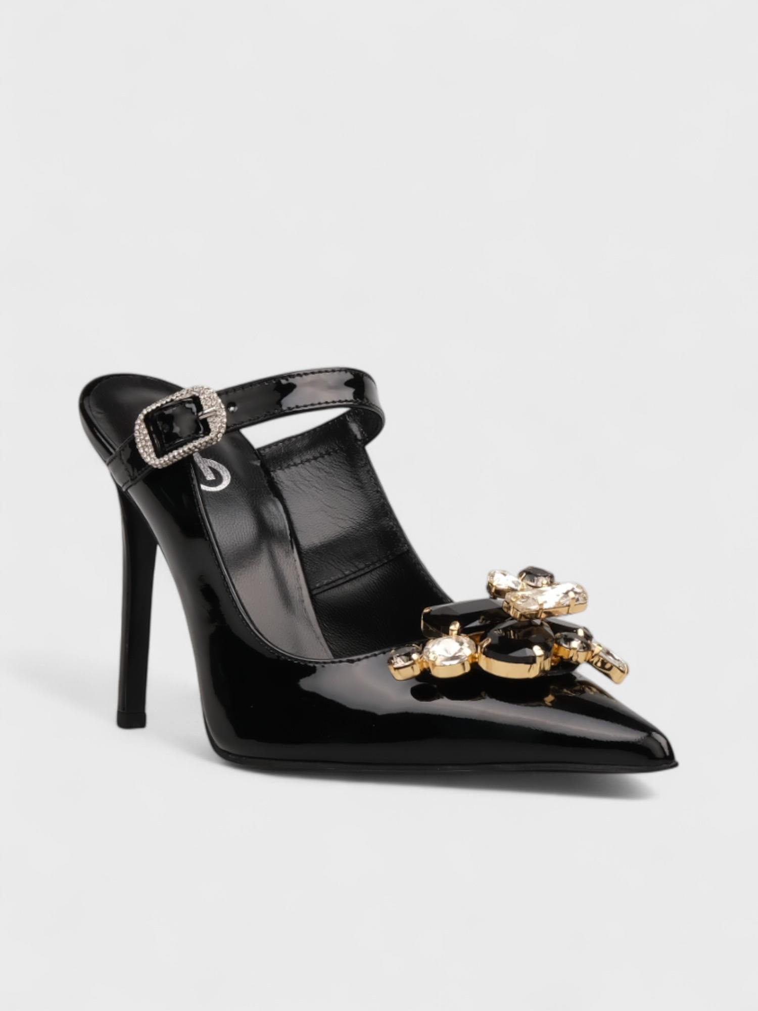 Kadın Topuklu Terlik - Yazlık (214 27898) - Siyah Rugan