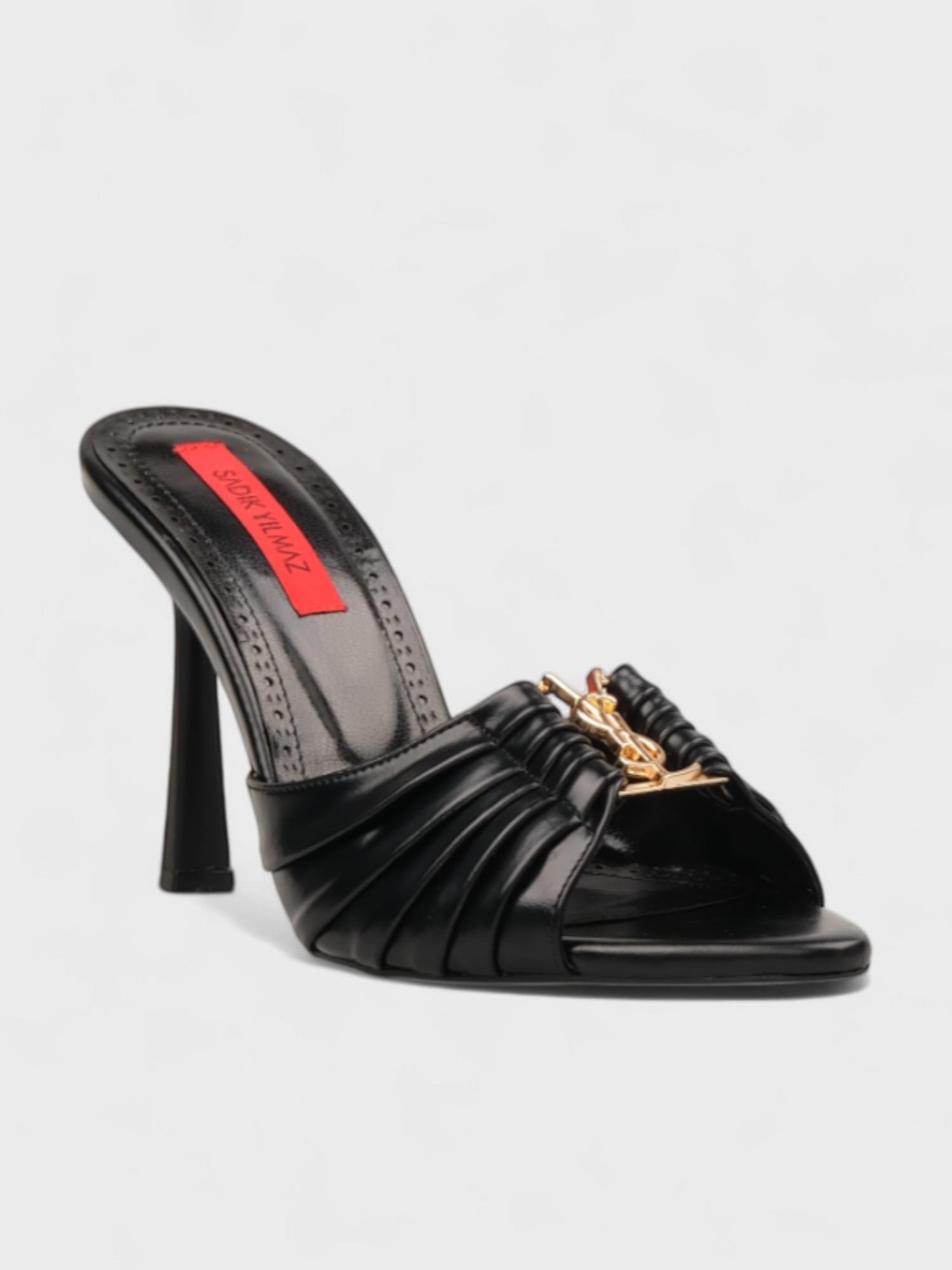 Kadın Topuklu Terlik -Yazlık (219 56657-1) - Siyah