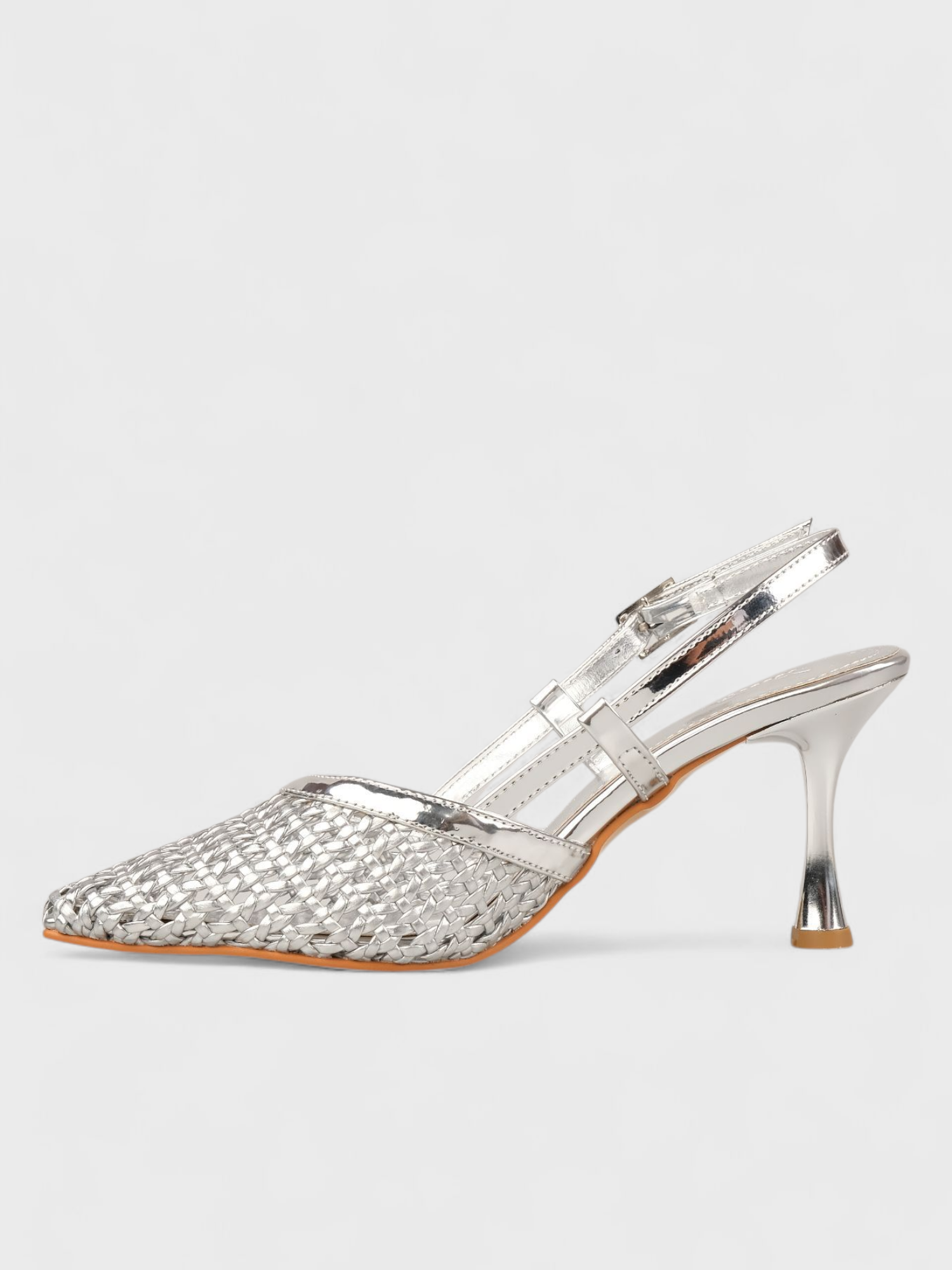 Kadın Yazlık 11cm İnceAçık Topuklu Ayakkabı - 230 3179 - Silver