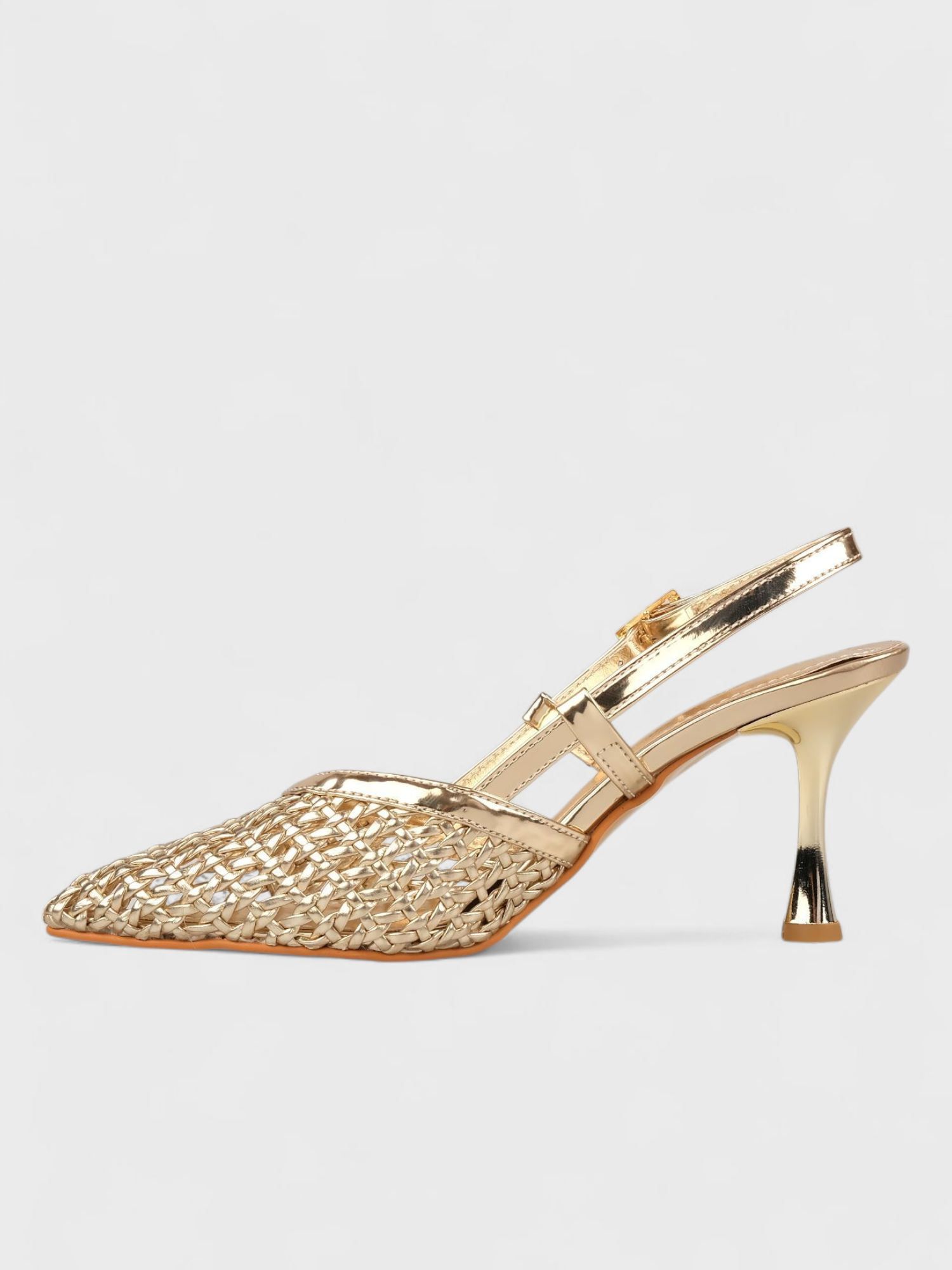 Kadın Yazlık 11cm İnceAçık Topuklu Ayakkabı - 230 3179 - Gold