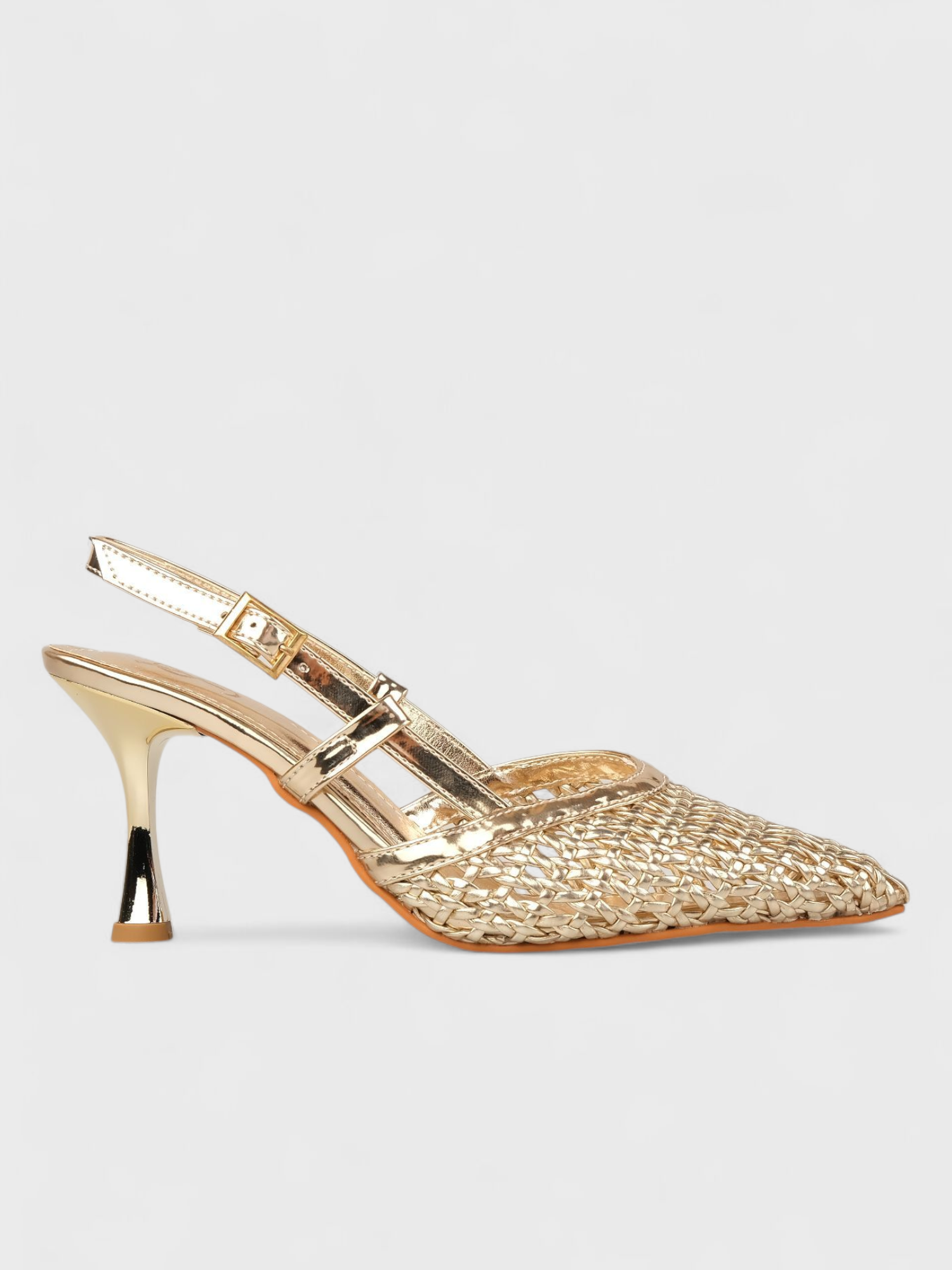 Kadın Yazlık 11cm İnceAçık Topuklu Ayakkabı - 230 3179 - Gold