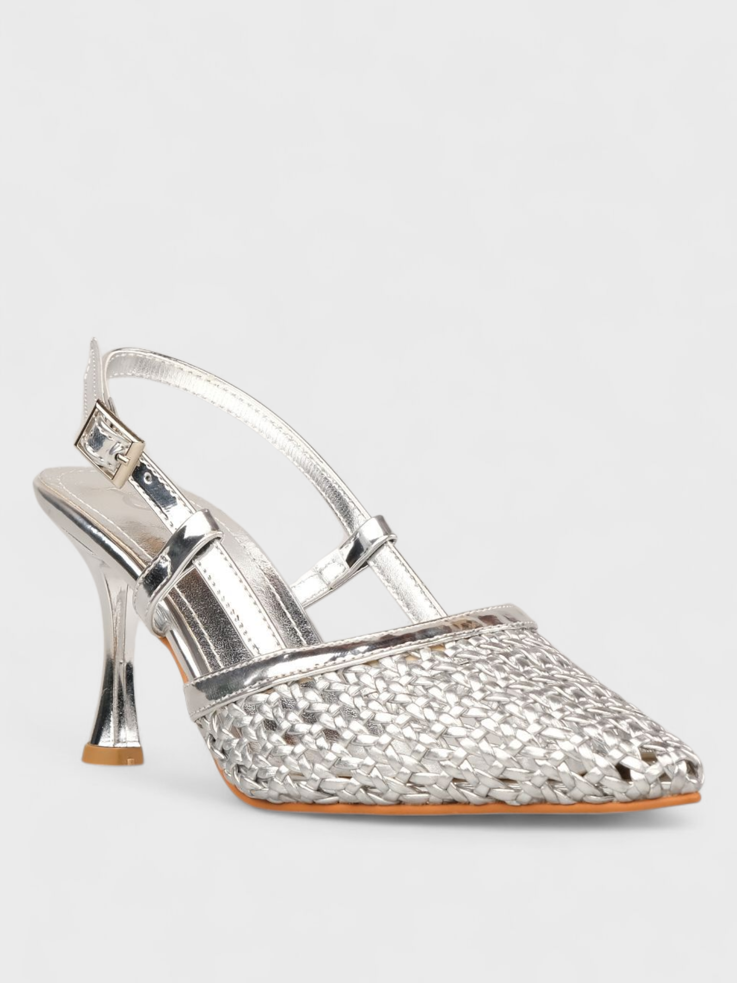 Kadın Yazlık 11cm İnceAçık Topuklu Ayakkabı - 230 3179 - Silver
