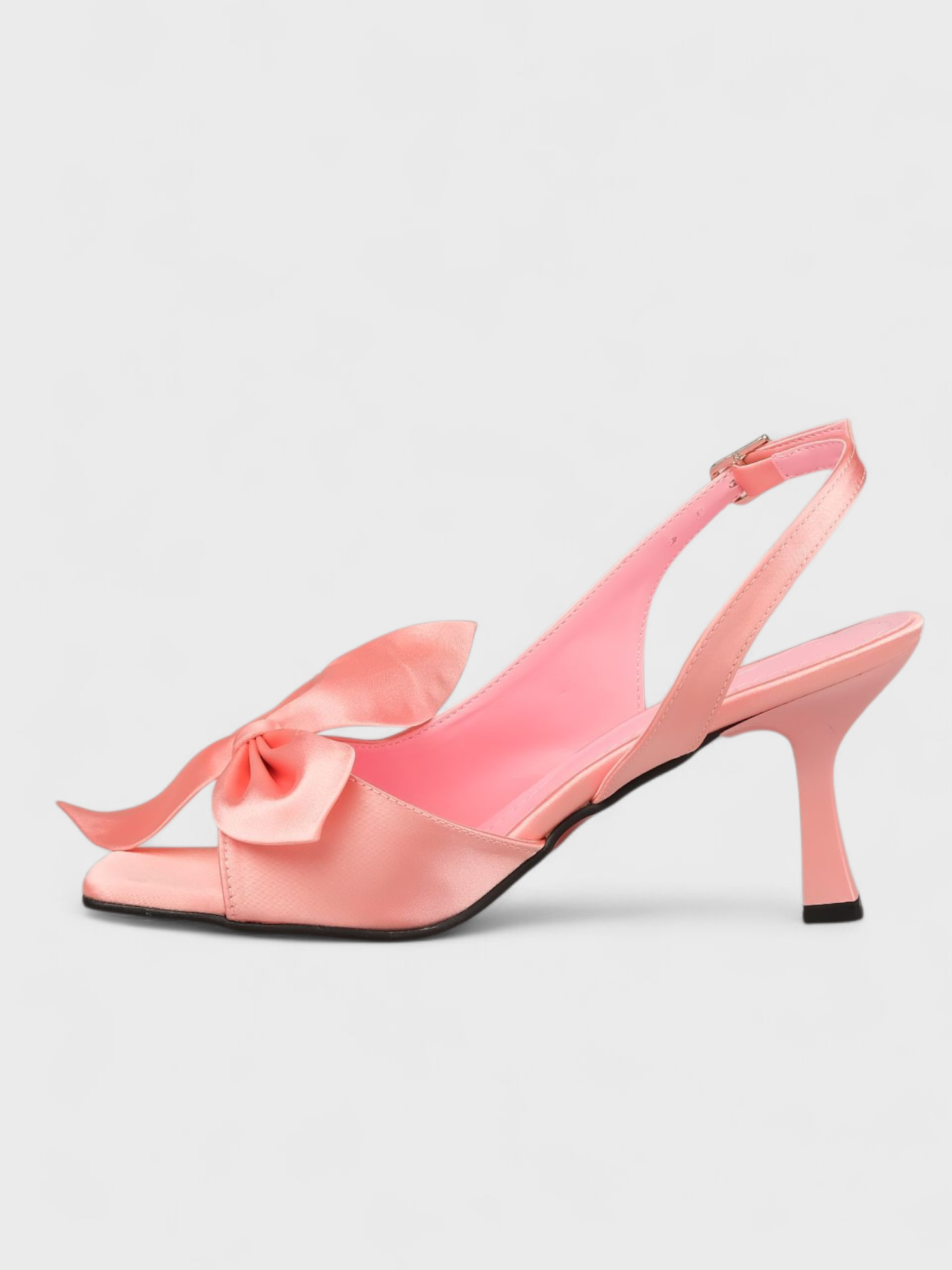 Kadın Yazlık 11cm İnceAçık Topuklu Ayakkabı - 233 2654 - Pembe Saten