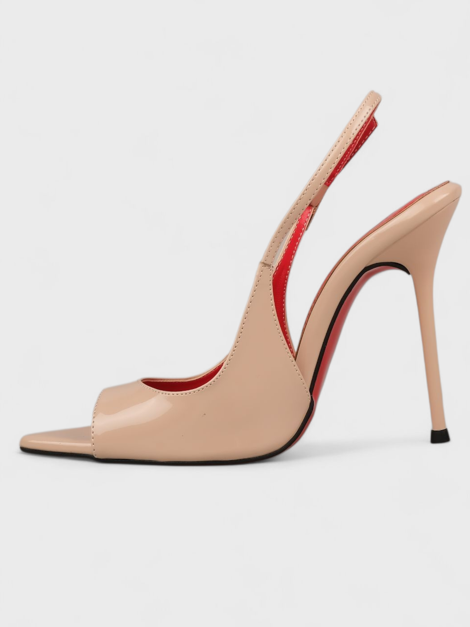 Kadın Yazlık 11cm İnceAçık Topuklu Ayakkabı - 233 2669 - Bej Rugan