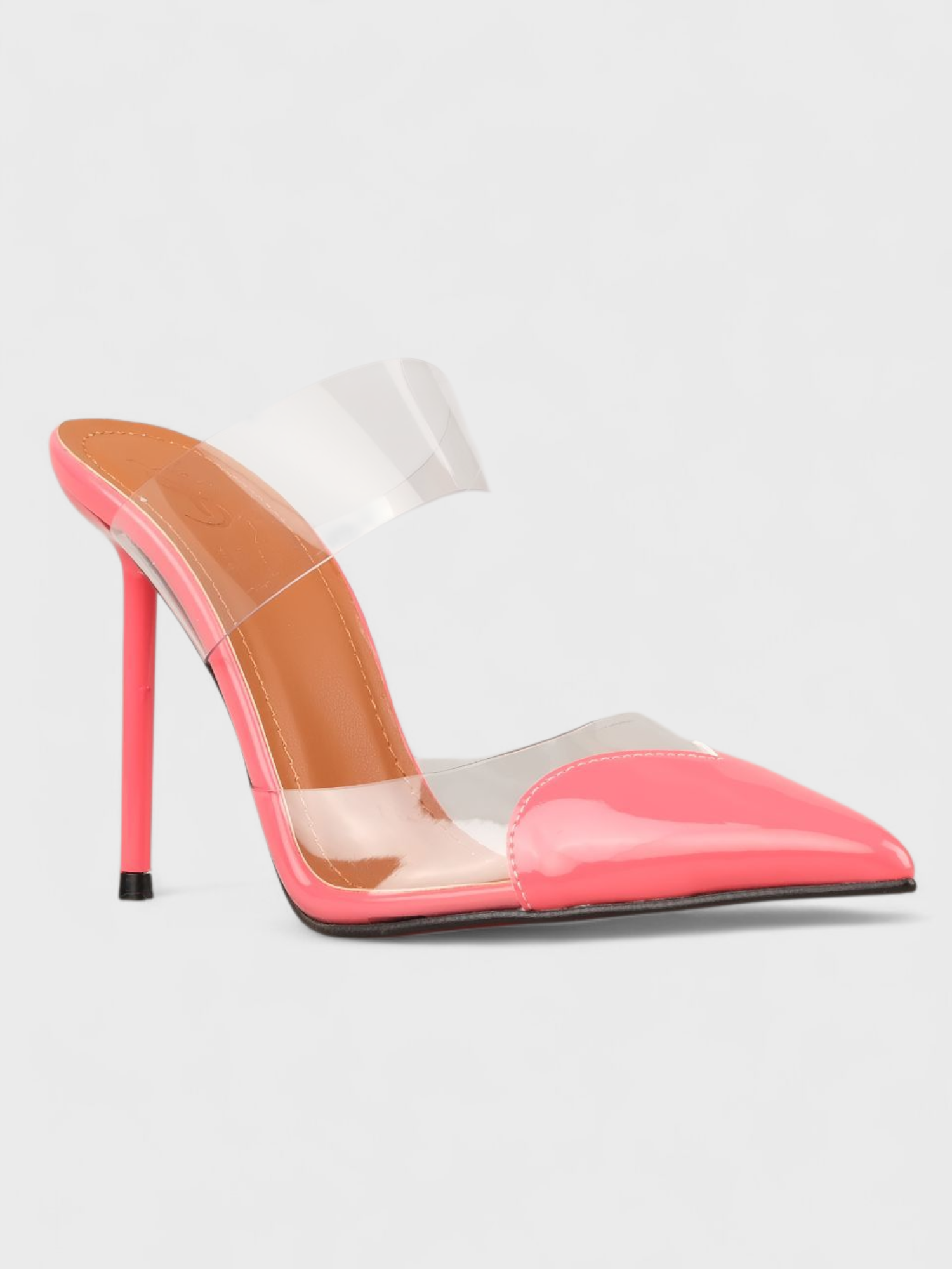 Kadın Yazlık 11cm İnceTopuklu Terlik - 233 2656 - Pembe Rugan