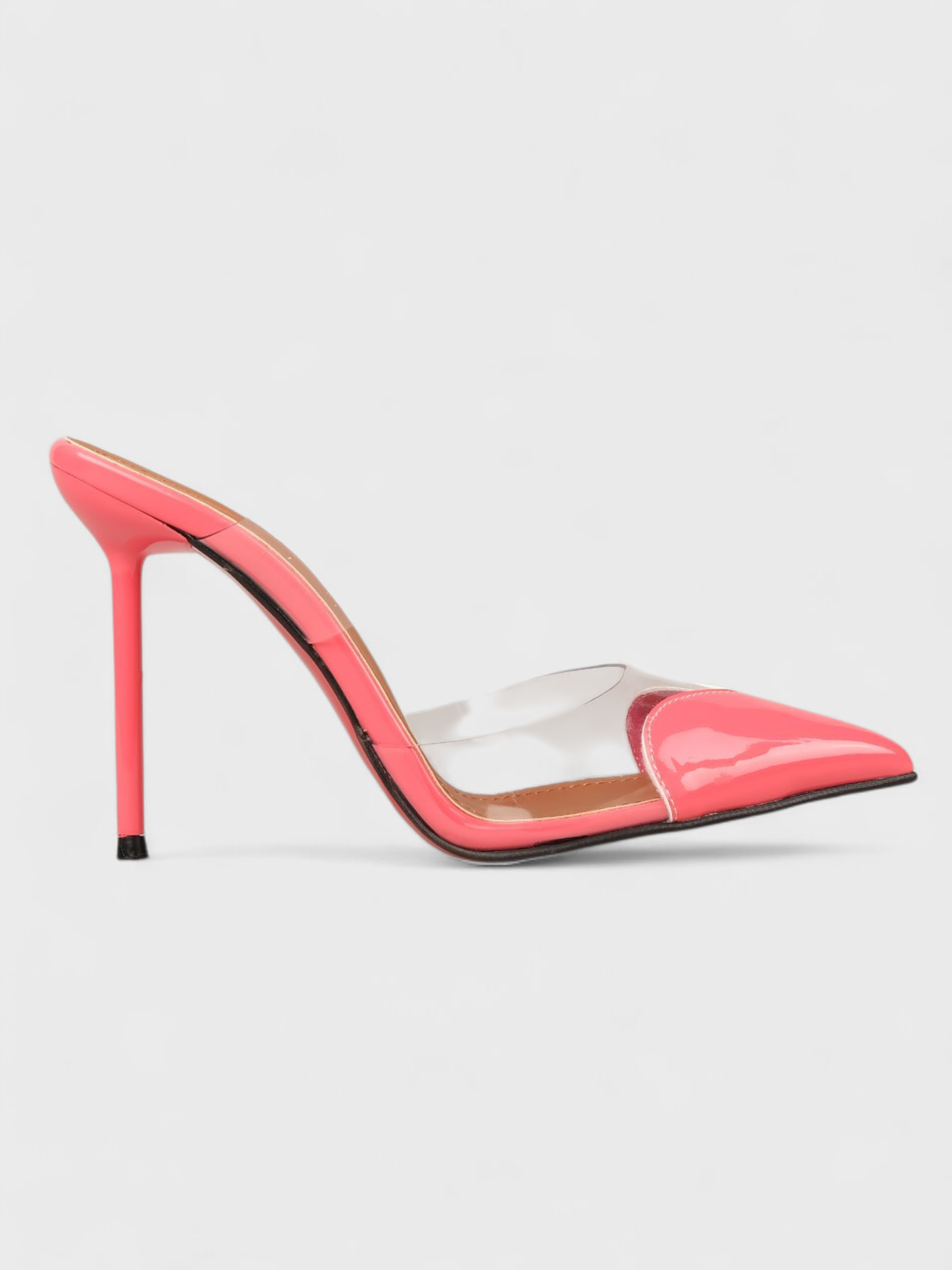 Kadın Yazlık 11cm İnceTopuklu Terlik - 233 2656 - Pembe Rugan