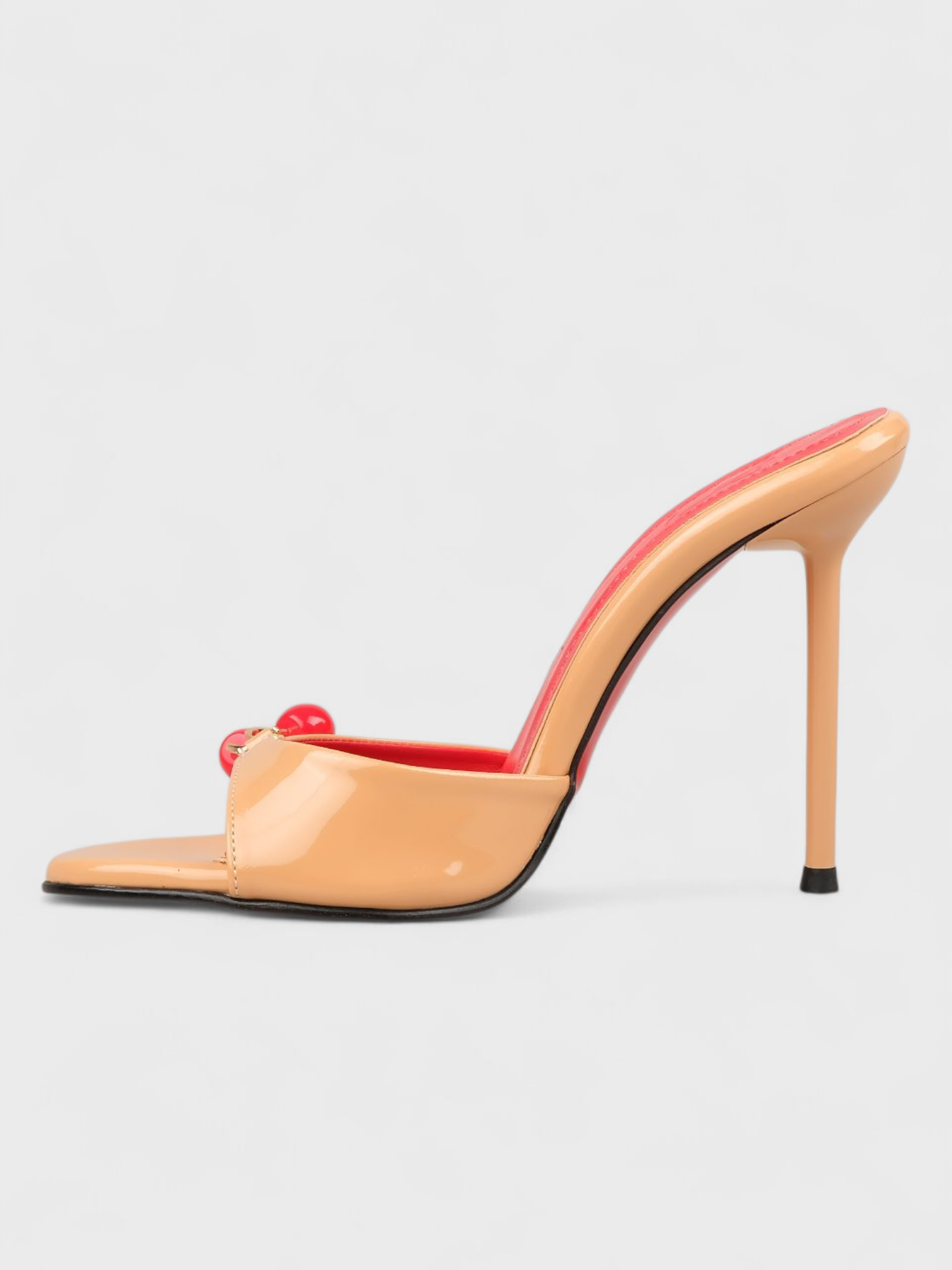 Kadın Yazlık 11cm İnceTopuklu Terlik - 233 2674 - Nude Rugan