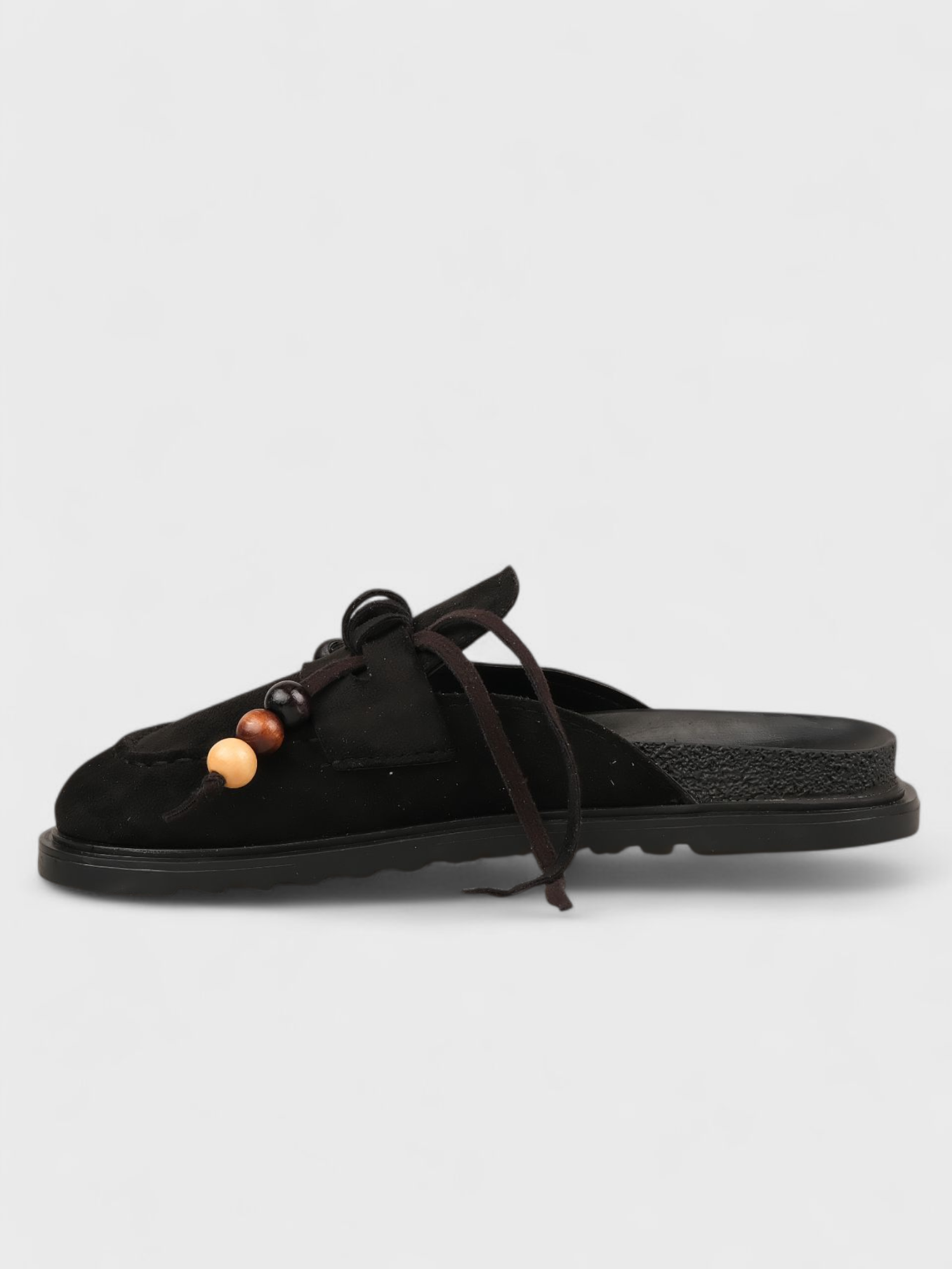 Kadın Yazlık Düz Terlik - 230 3174 - Siyah Süet