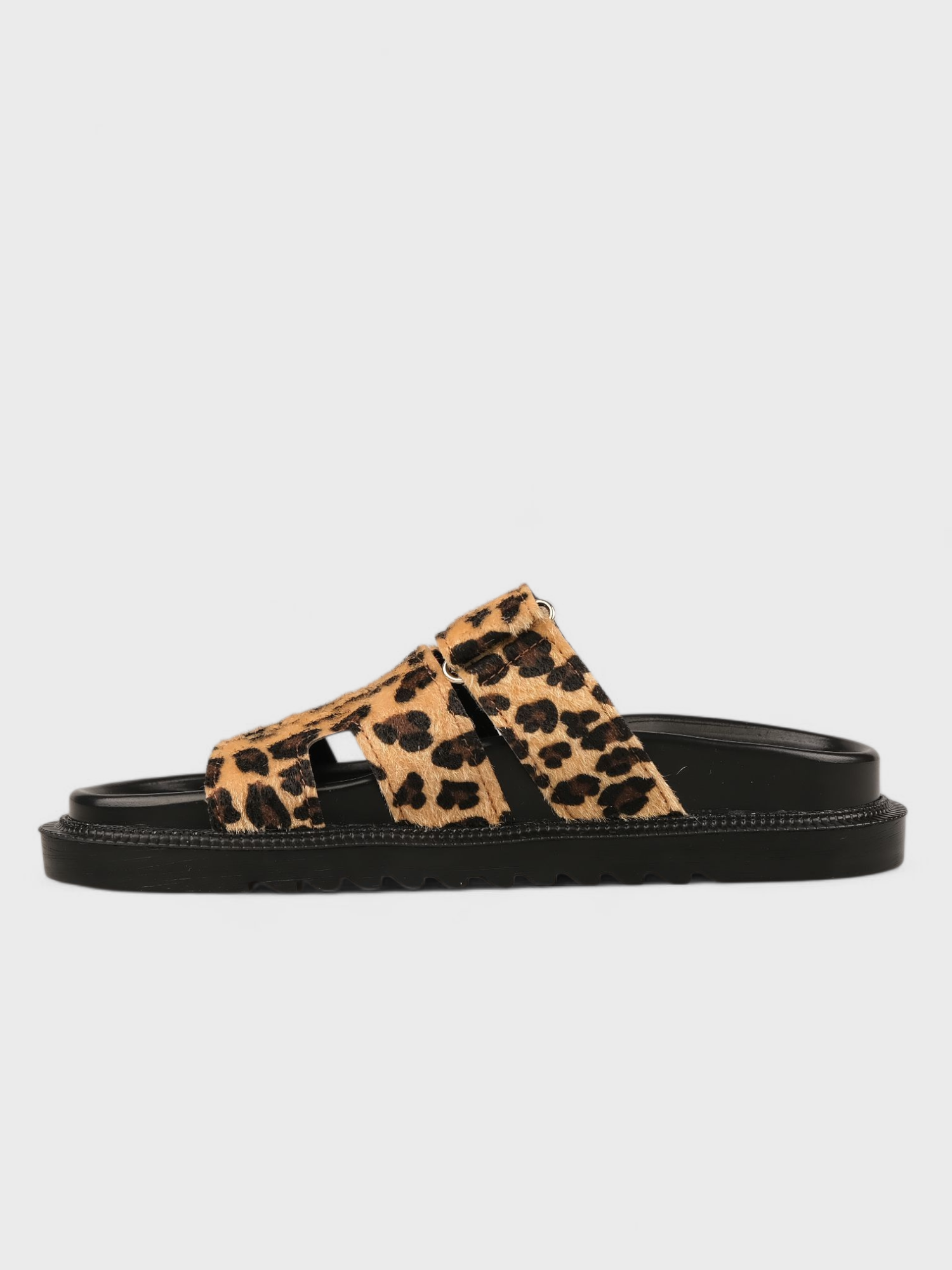 Kadın Yazlık Düz Terlik - 230 3186 - Leopar Süet