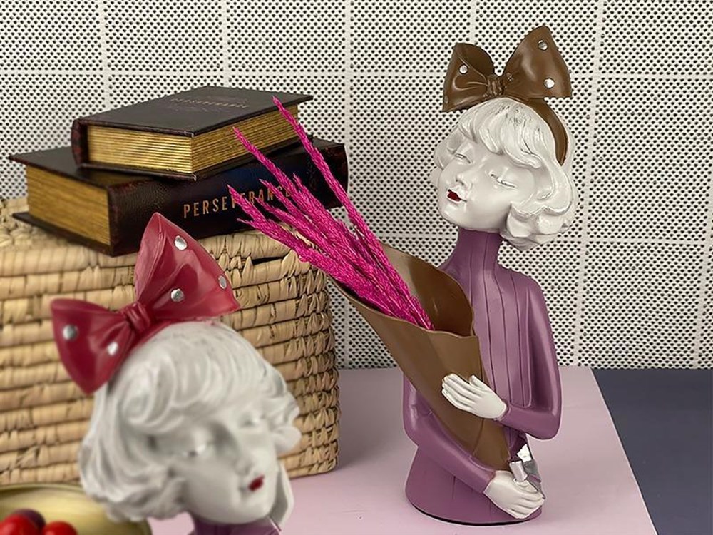 Buket Kadın Biblo Lila 36 Cm