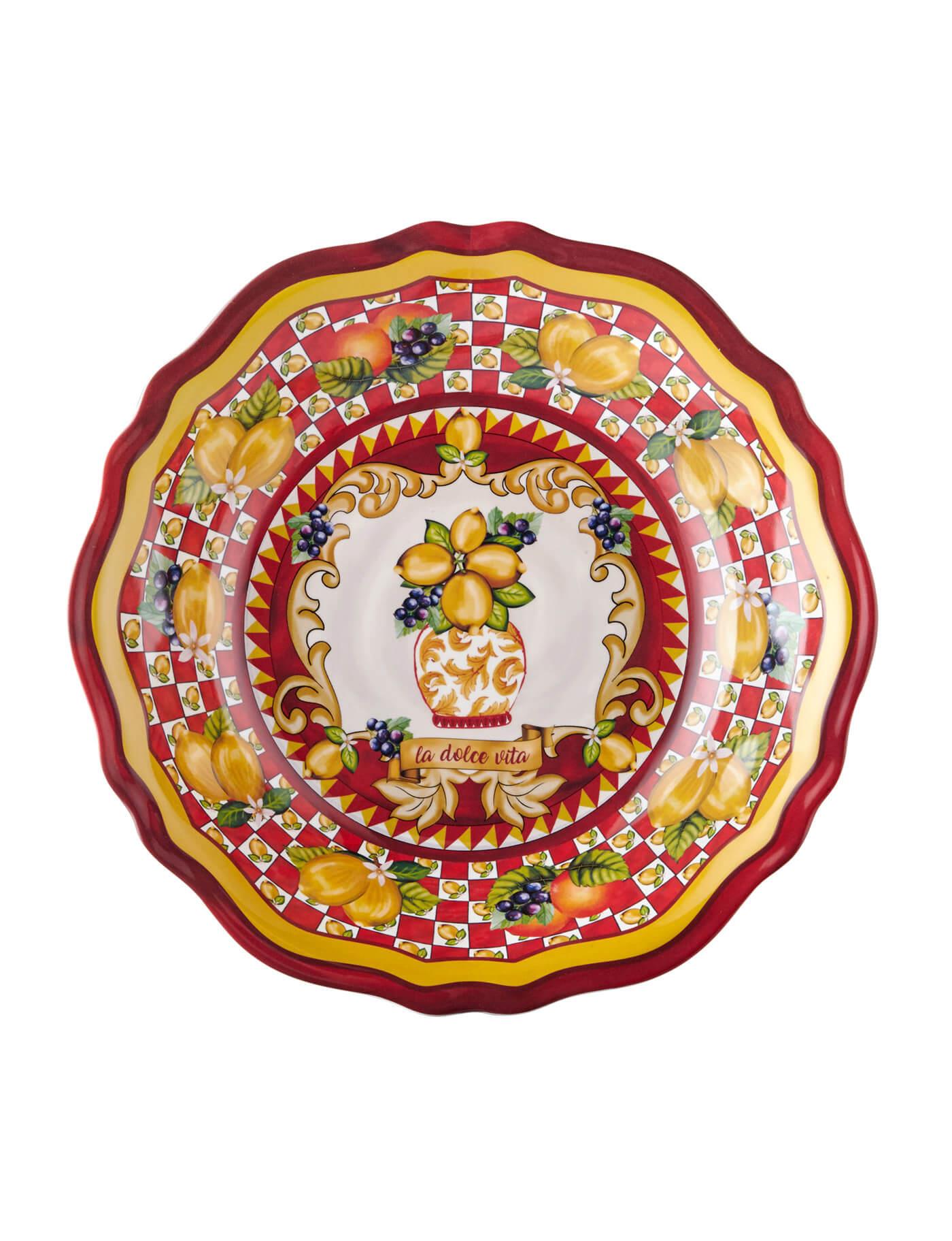 Pip StudioChiara Alessi Capri Kırmızı Vazo Desenli Servis Kasesi 35cm | Karabaş Home
