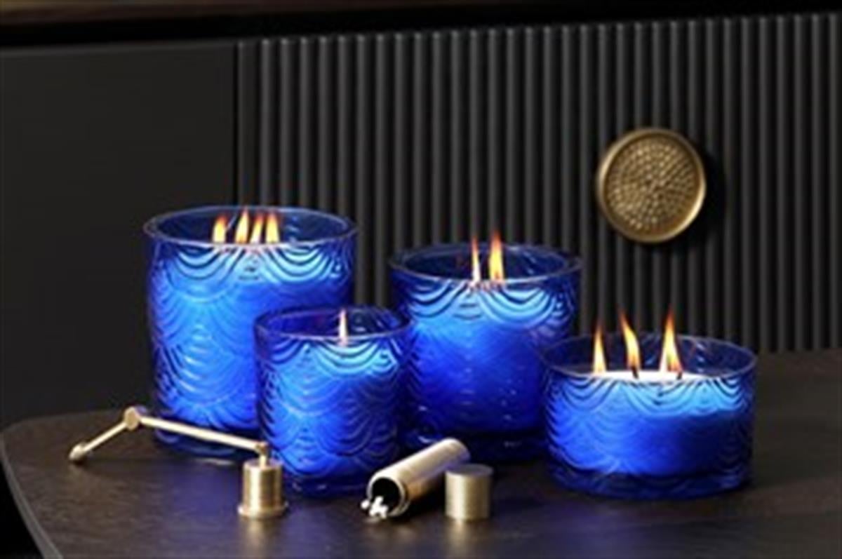 MarjhaMarjha Sophia serisi Mavi Büyük Boy Mum Perde Desen