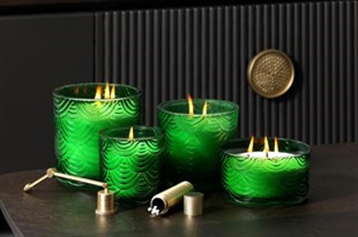 MarjhaMarjha Sophia serisi Yeşil Orta Boy Mum Perde Desen