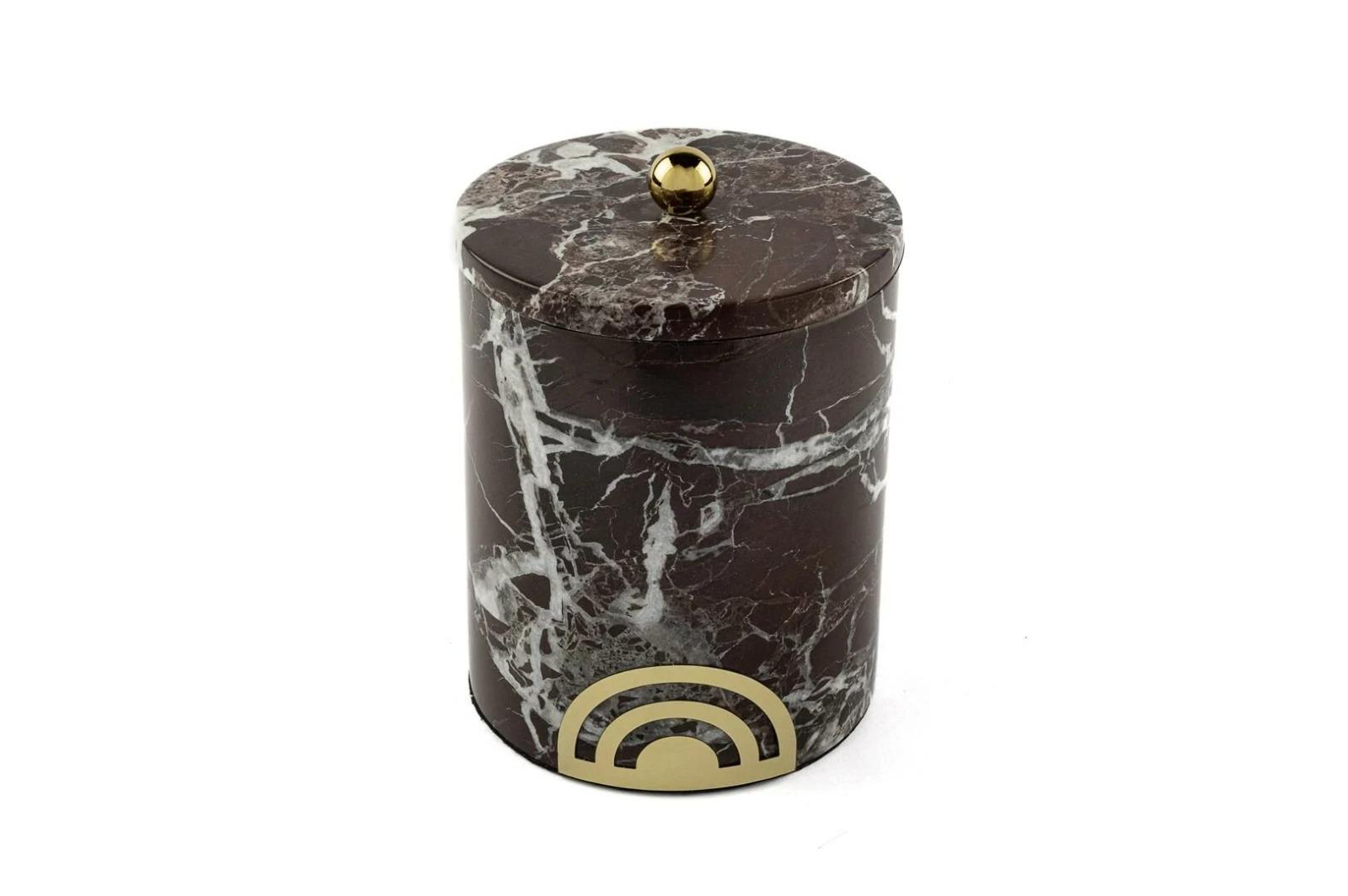 MIKASAMikasa Moor Gold Demir Küçük Bordo Mermer Kavanoz 10x10x12cm | Karabaş Home
