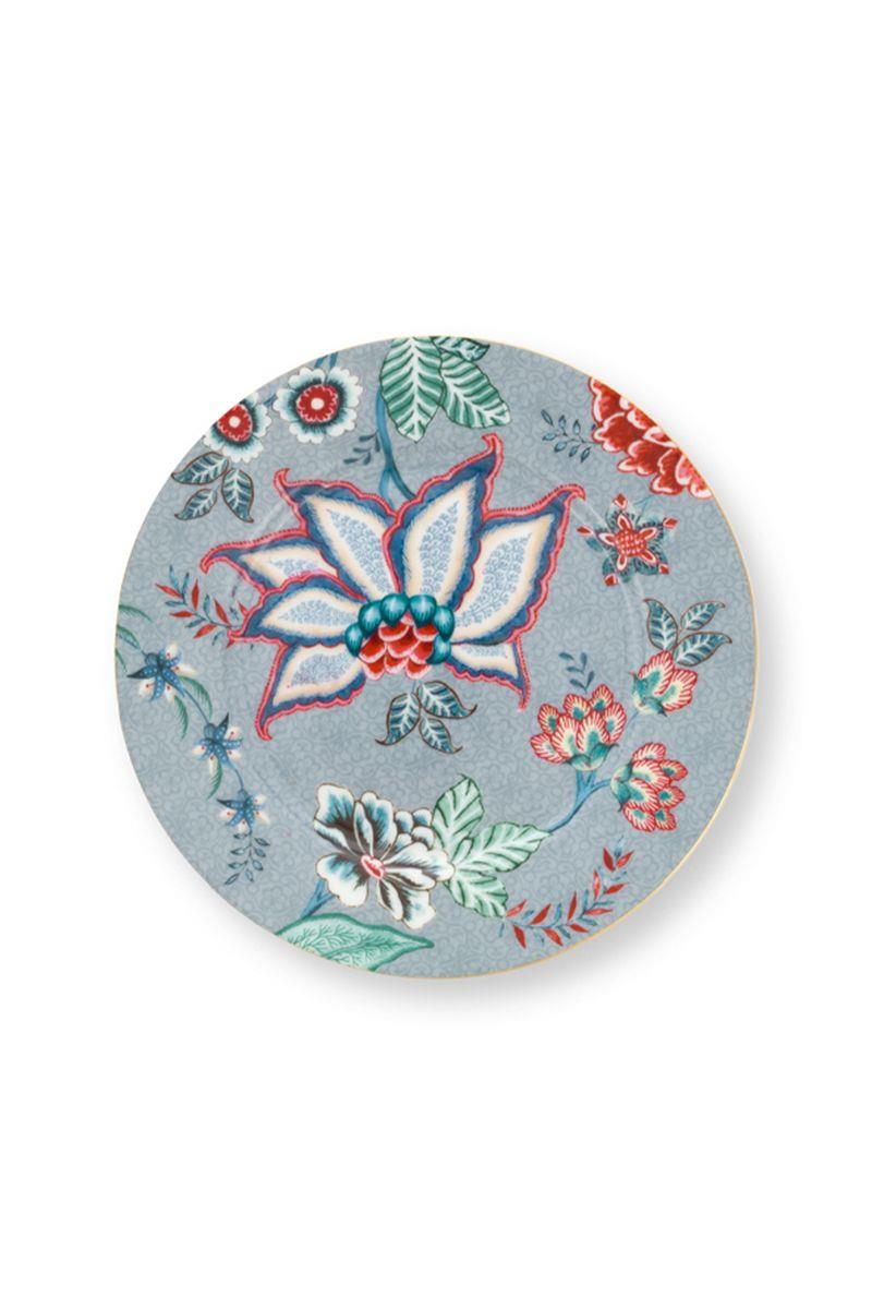 PIP STUDIO-51001390-Flower Festival Mavi 4 'lü Tabak Seti 17 cm
