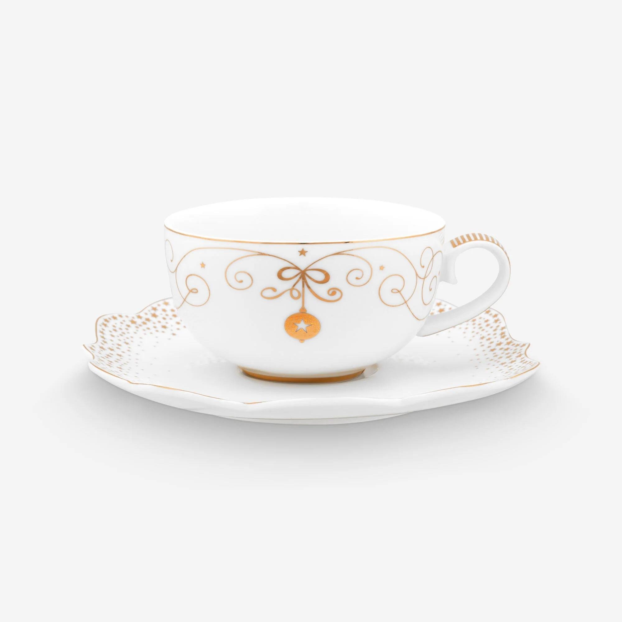 Pip StudioPip Studio Beyaz Porselen Çay Fincanı 225ml Royal Gold White | Karabaş Home
