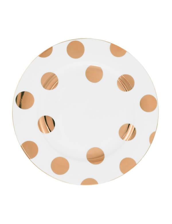 Pip StudioPip Studio Dot Delight  Altın - Beyaz Tabak 23 cm  | Karabaş Home
