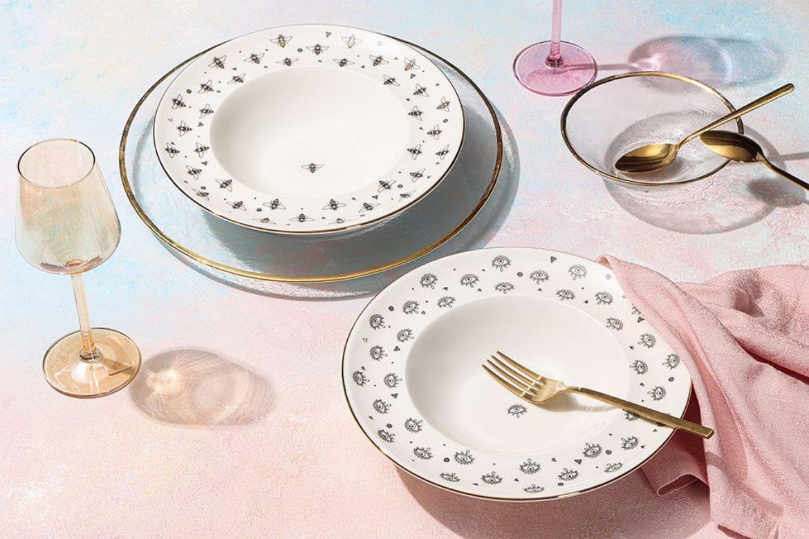 PORLAND-04RAL003232-Ruby Veni-Vidi 2 Kişilik Makarna Takımı