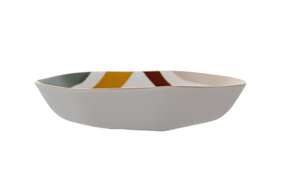 Porland Abstract Kayık Tabak 27 Cm