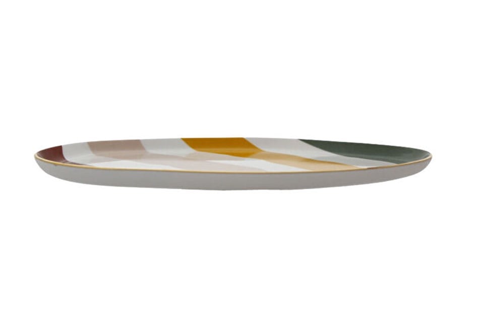 Porland Abstract Kayık Tabak 27 Cm
