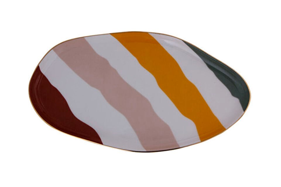 Porland Abstract Kayık Tabak 27 Cm