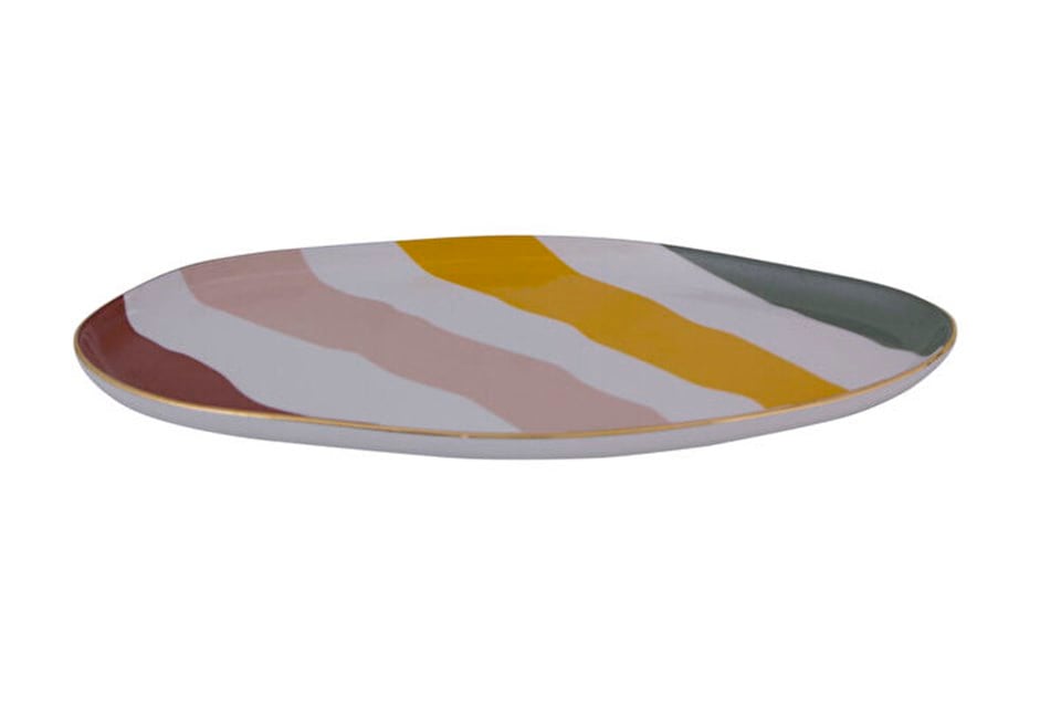 Porland Abstract Kayık Tabak 27 Cm