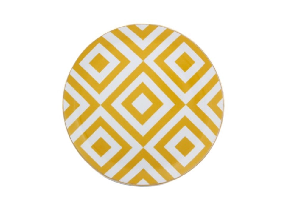 Porland Morocco Desen 4 Sarı Düz tabak 17 Cm