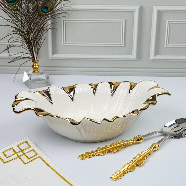 Roy KingRoy King Flora Gold Oval Derin Sunum Tabak 37*22*9 | Karabaş Home
