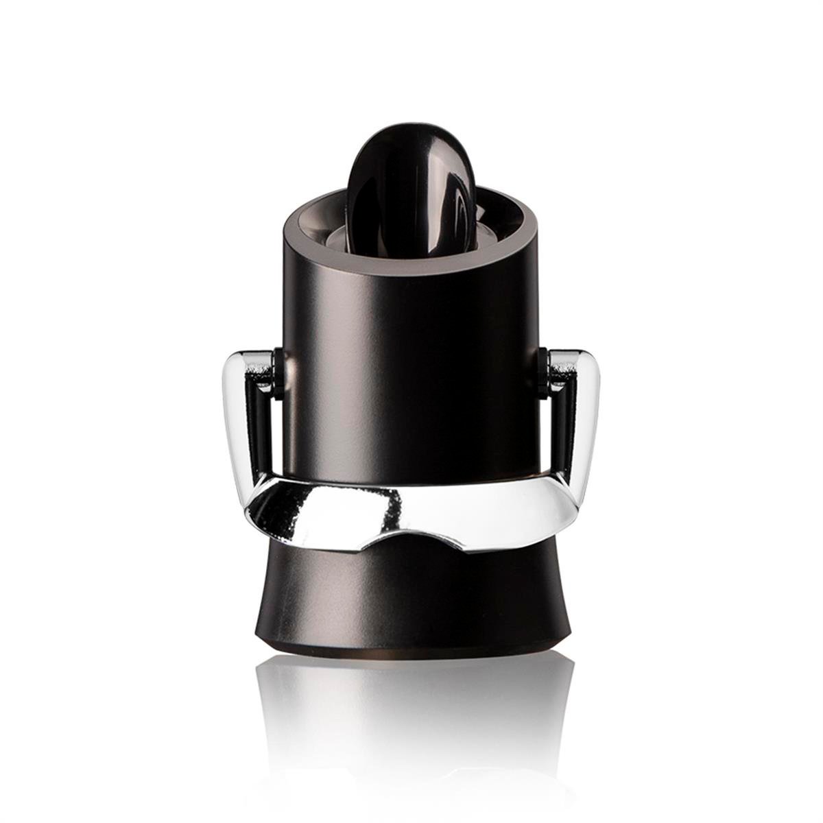 Vacu Vin-18804606-Vacu Vin Şampanya Kilit, Ağızlı ve Damla Korumalı, Siyah, Kutulu