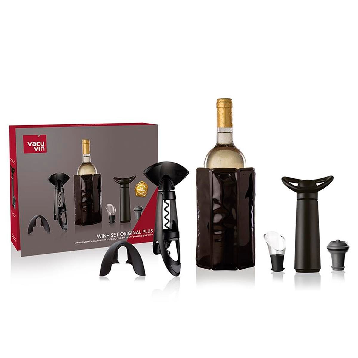 Vacu Vin-3890360-Vacu Vin Şarap Seti, Orijinal Plus (6 Parça), Kutulu