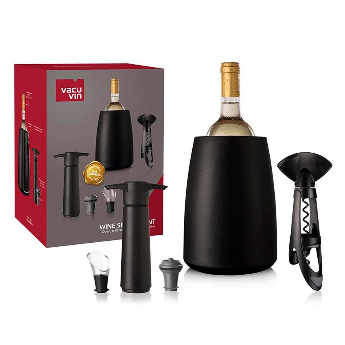 Vacu Vin-3890660-Vacu Vin Şarap Seti, Elegant (5 Parça), Kutulu