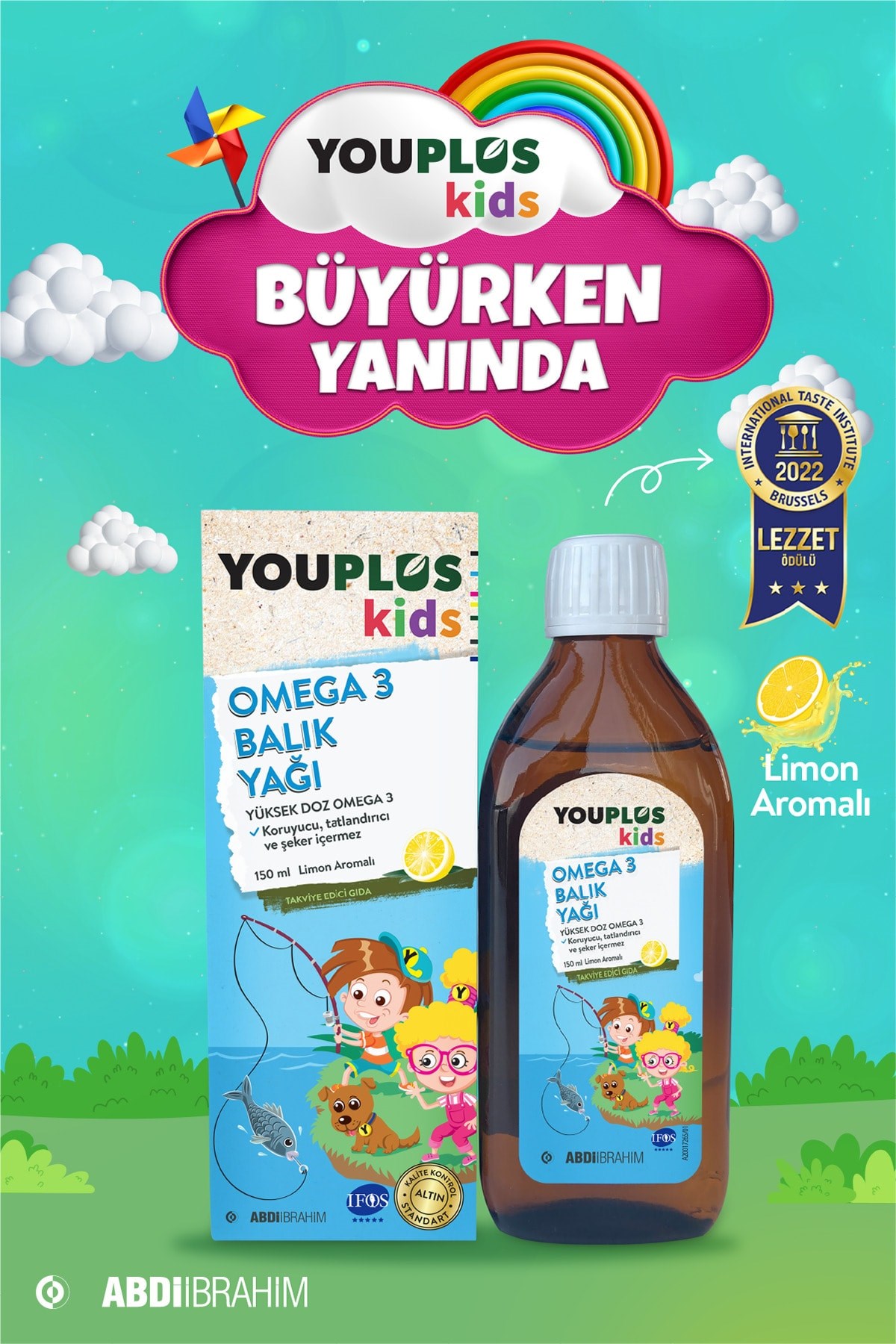 ABDİ İBRAHİMÇOCUKLAR İÇİN BESİN TAKVİYELERİYouplus Kids Omega-3 150 ml