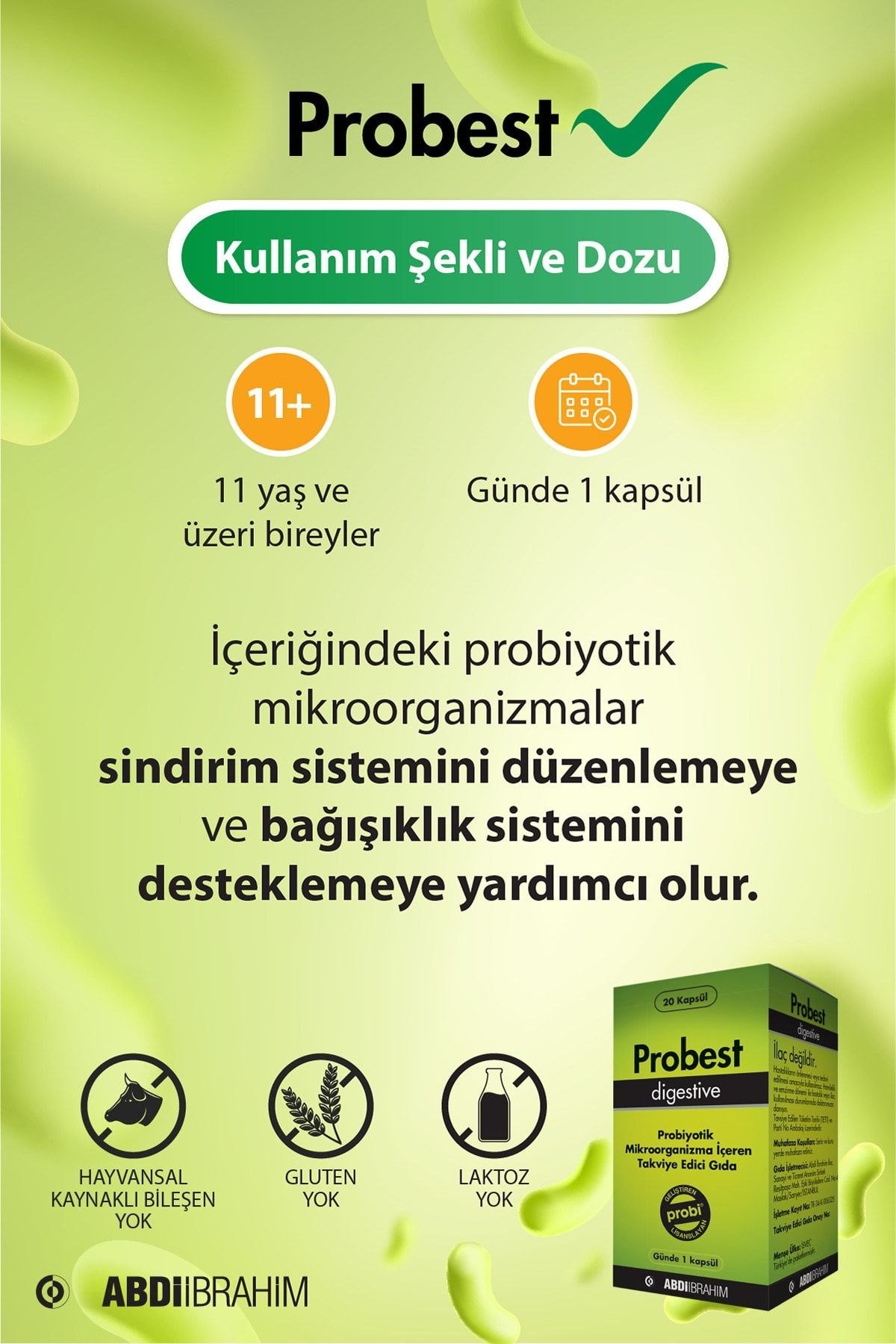 ABDİ İBRAHİMVİTAMİN-MİNERALLERProbest Digestive Probiyotik 20 Kapsül