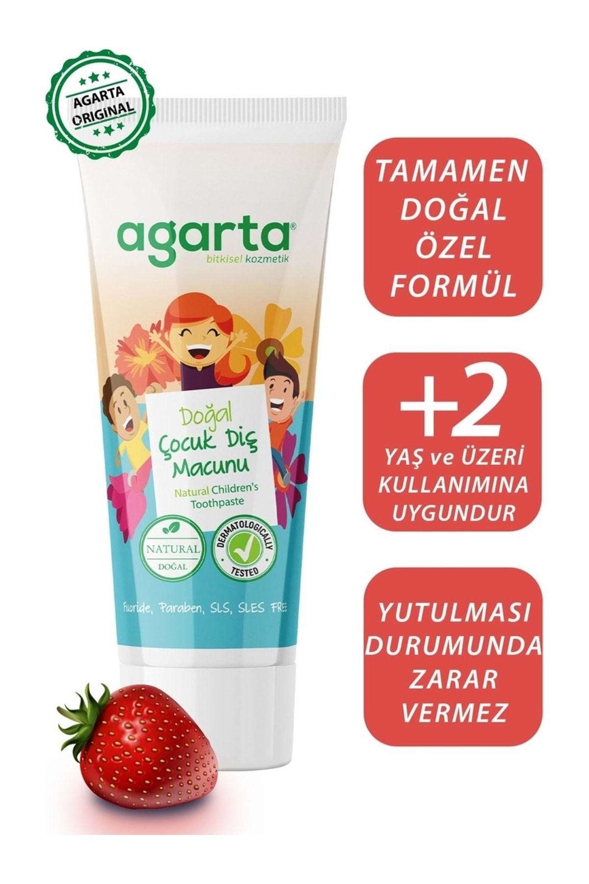 AGARTADİŞ MACUNLARIAgarta Doğal Çocuk Çilekli Diş Macunu 75 ml
