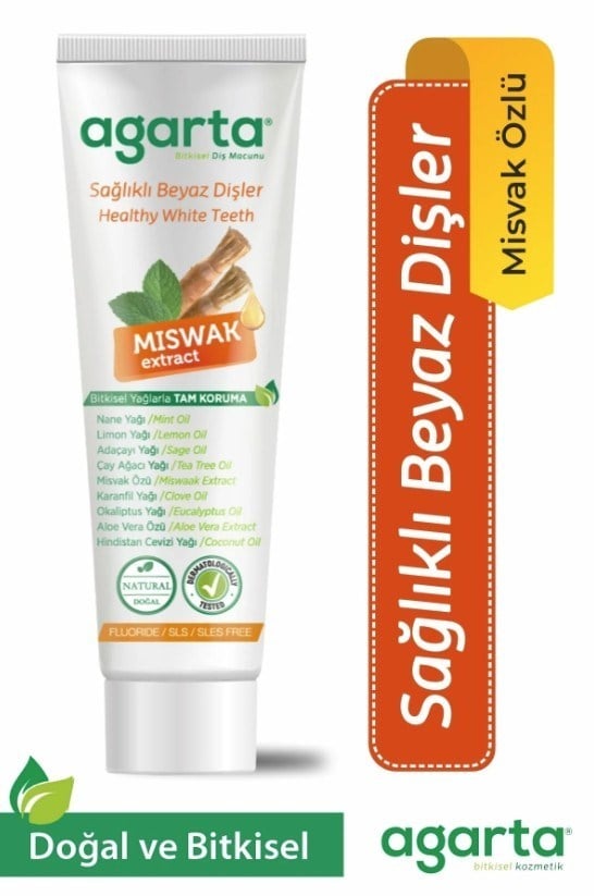 AGARTADİŞ MACUNLARIAgarta Doğal Misvak Özlü Diş Macunu 100 ml