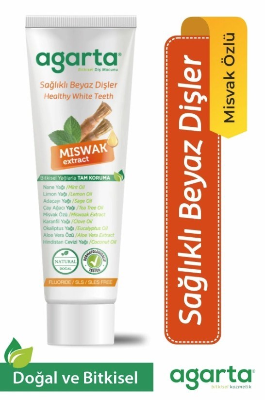 AGARTADİŞ MACUNLARIAgarta Doğal Misvak Özlü Diş Macunu 100 ml