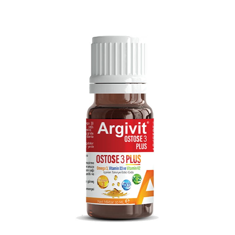 ARGIVITVİTAMİN-MİNERALLERArgivit Ostosse3 Plus Omega-3 ve Vitamin D3 İçeren Takviye Edici Gıda 10 ml