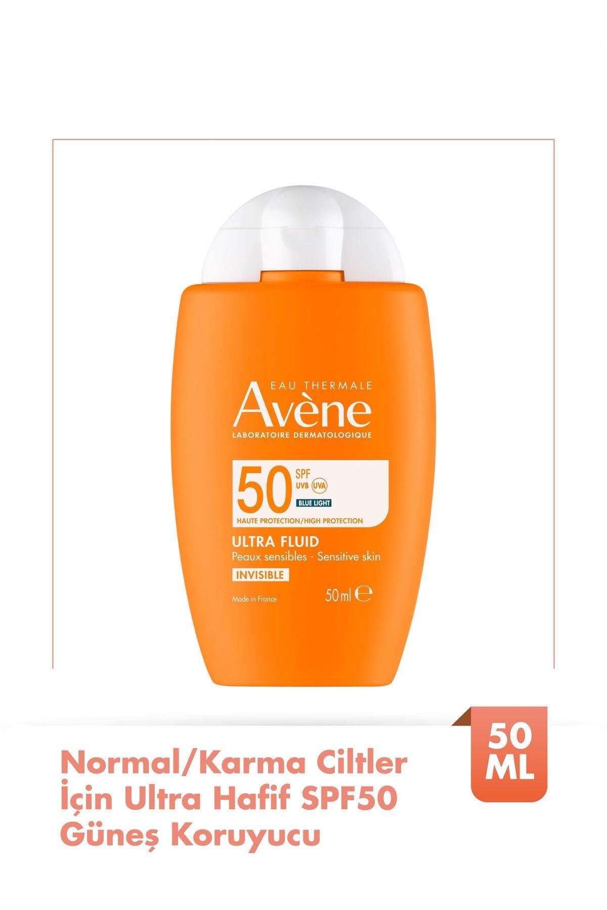 AVENEGÜNEŞ ÜRÜNLERİAvene Ultra Fluid SPF50+ Normal ve Karma Ciltler İçin Ultra Hafif Güneş Kremi 50 ml