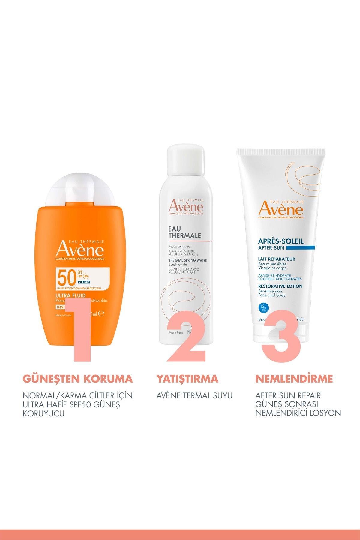 AVENEGÜNEŞ ÜRÜNLERİAvene Ultra Fluid SPF50+ Normal ve Karma Ciltler İçin Ultra Hafif Güneş Kremi 50 ml