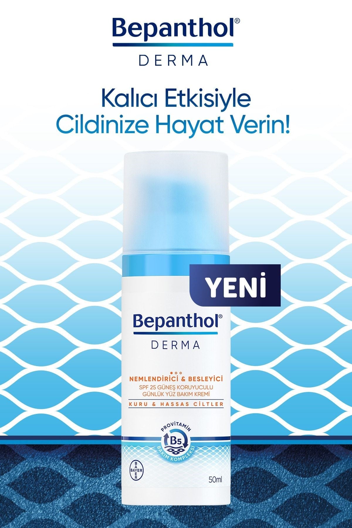 BAYERNEMLENDİRİCİLERBepanthol Derma Nemlendirici & Besleyici SPF25 Günlük Yüz Bakım Kremi 50 ml