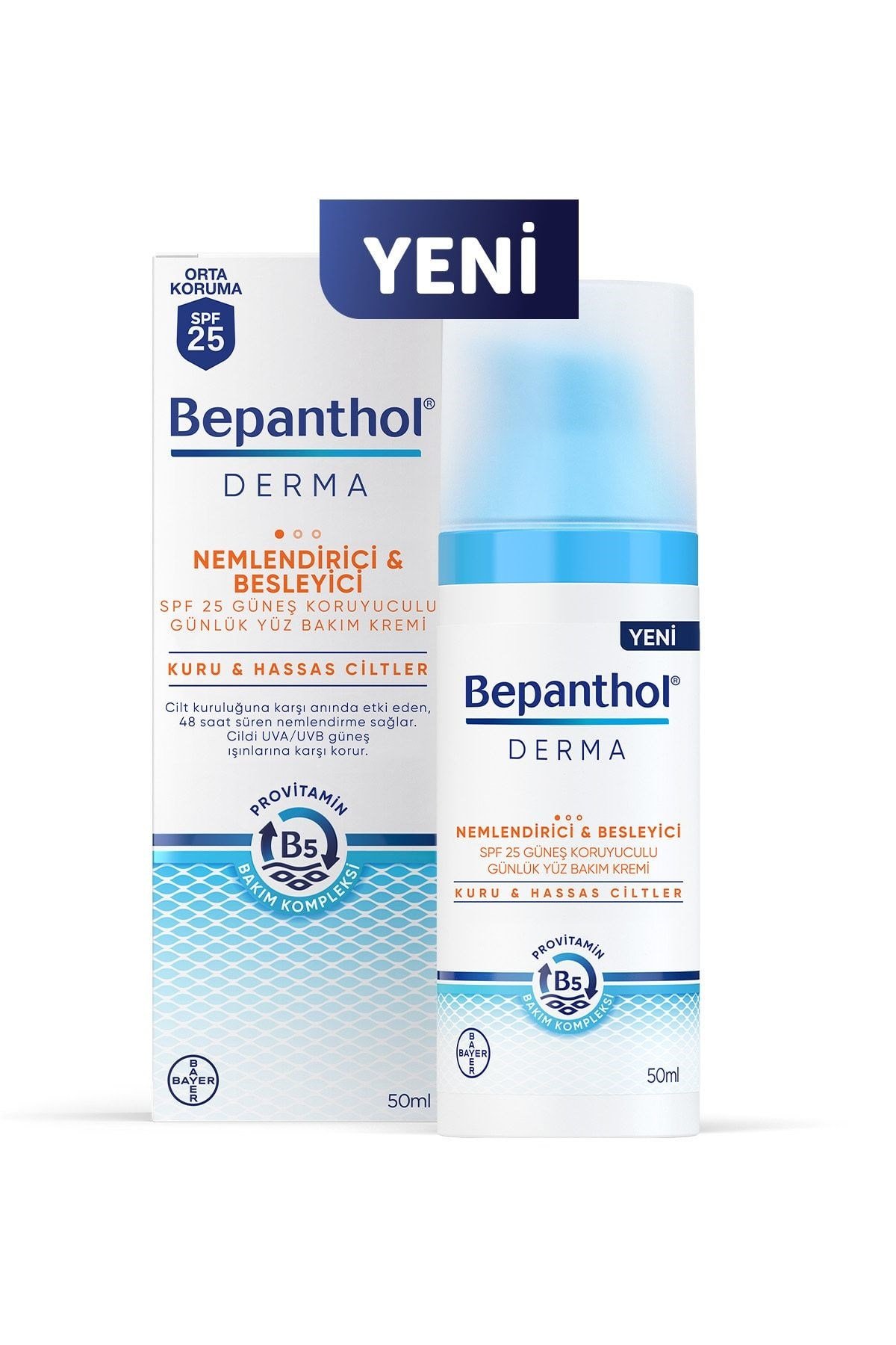 BAYERNEMLENDİRİCİLERBepanthol Derma Nemlendirici & Besleyici SPF25 Günlük Yüz Bakım Kremi 50 ml