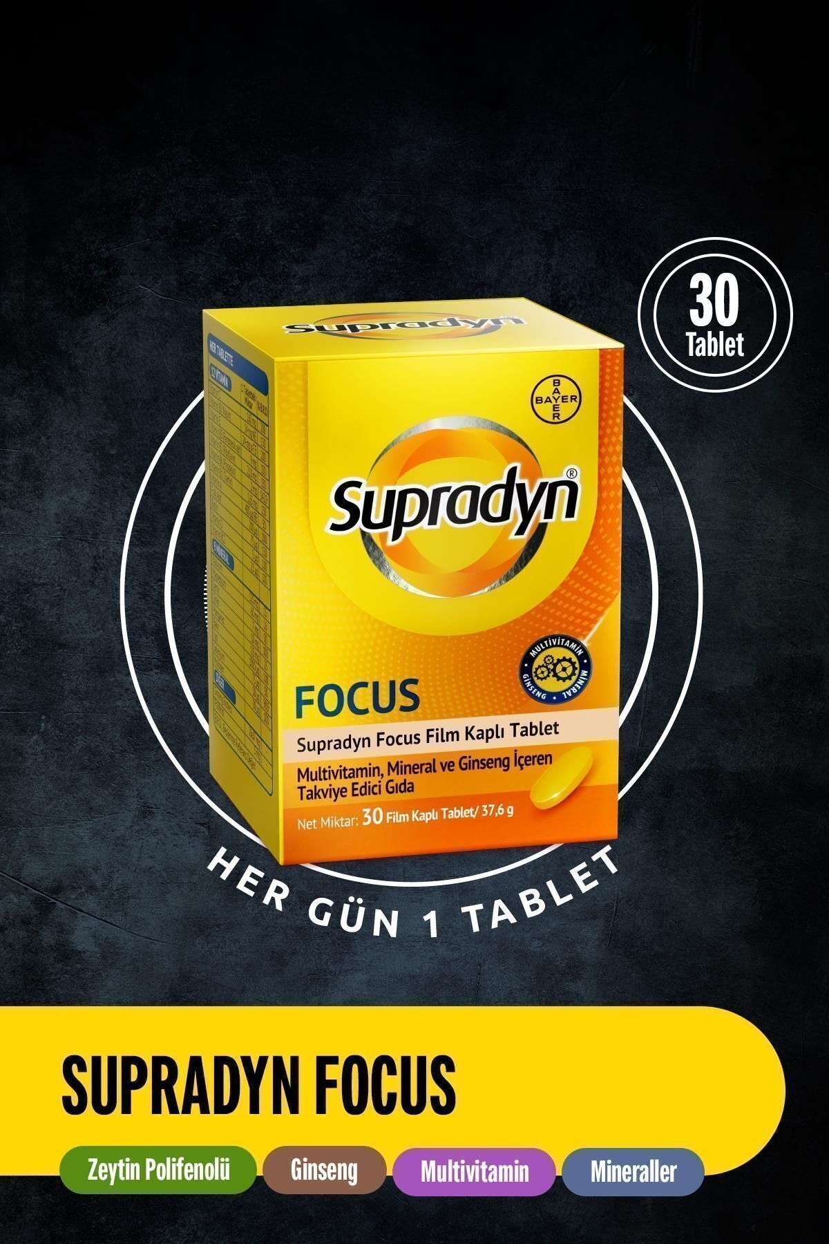 BAYERVİTAMİN-MİNERALLERSupradyn Energy Focus 30 Tablet