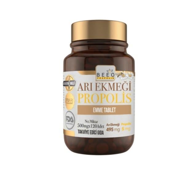 BEEOBİTKİSEL ÜRÜNLERBee'o Up Arı Ekmeği Propolis 120 Emme Tablet