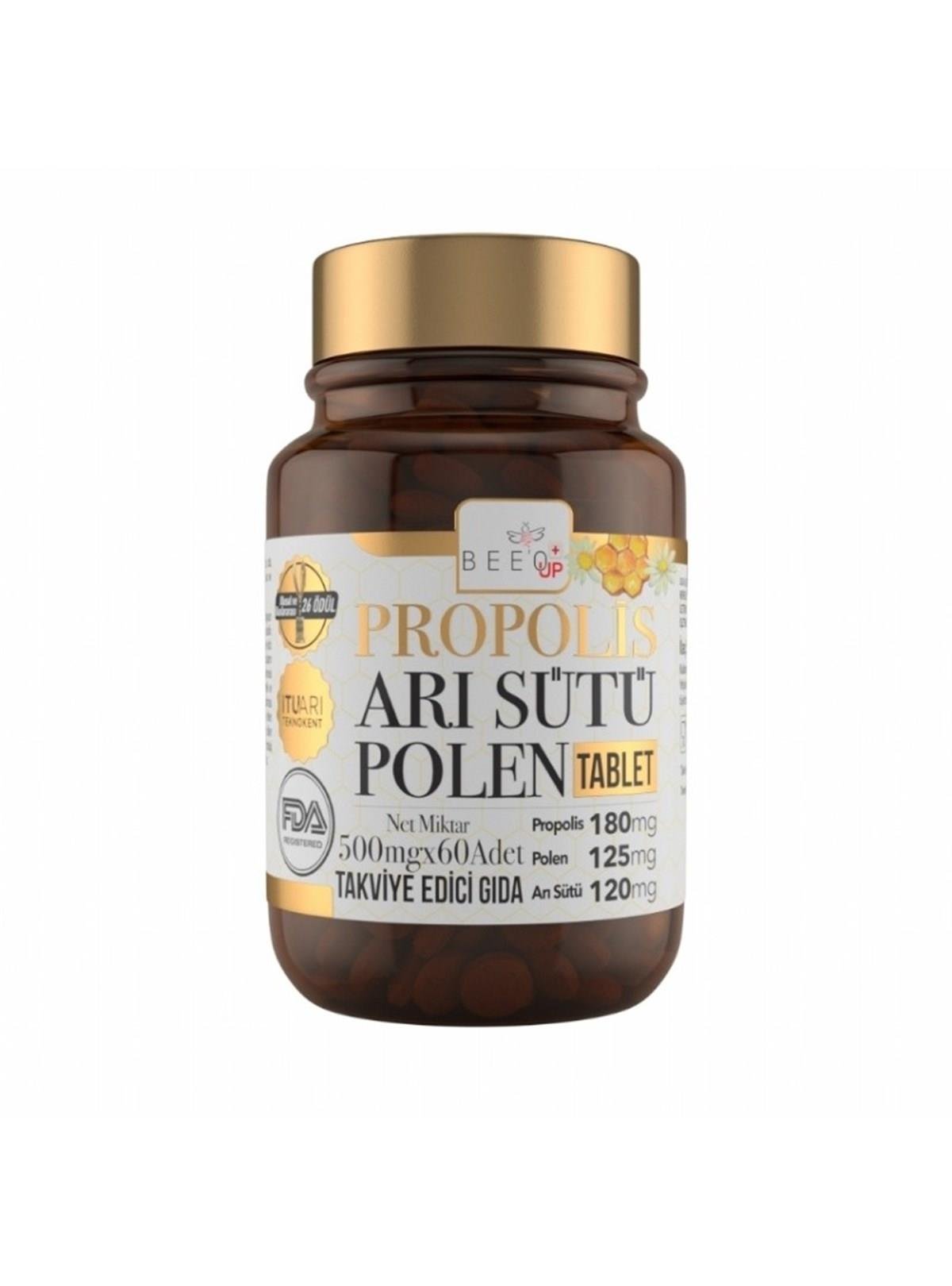 BEEOVİTAMİN-MİNERALLERBee'o Up Propolis Arı Sütü Polen Yetişkin 60 Tablet