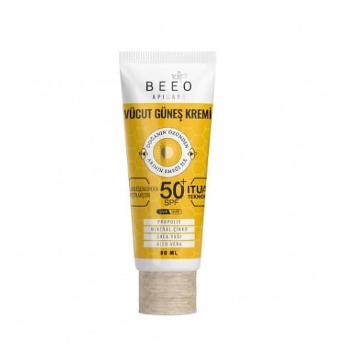 BEEOYÜZ GÜNEŞ ÜRÜNLERİBee'o Apicare Vücut Güneş Kremi Spf50+ 80 ml
