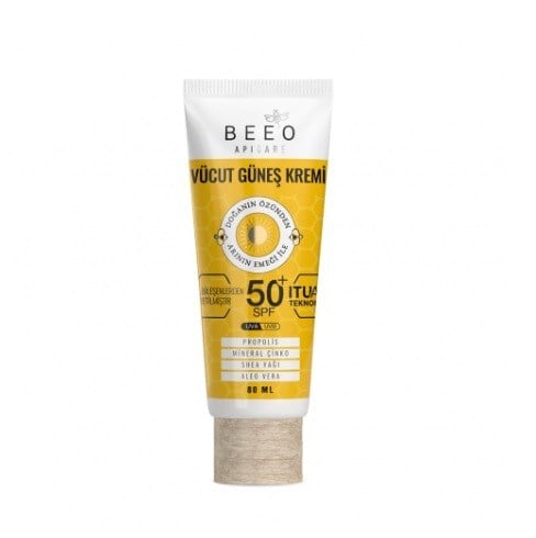 BEEOYÜZ GÜNEŞ ÜRÜNLERİBee'o Apicare Vücut Güneş Kremi Spf50+ 80 ml