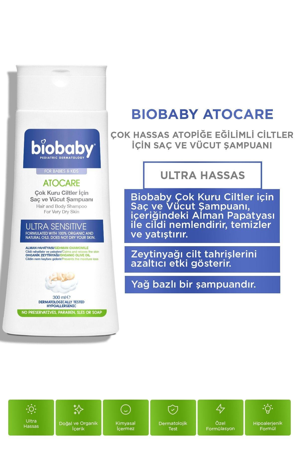BIOBABYBEBEK VE ÇOCUK ŞAMPUANLARIBiobaby Kuru ve Atopik Ciltler İçin Şampuan 300 ml