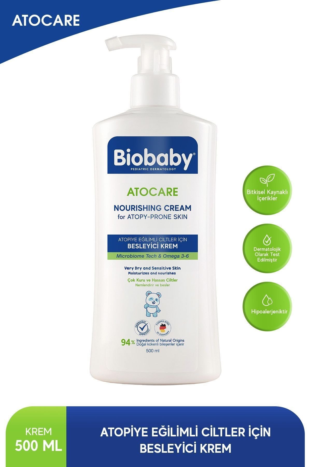 BIOBABYNEMLENDİRİCİLERBiobaby Atocare Besleyici Krem 500 ml