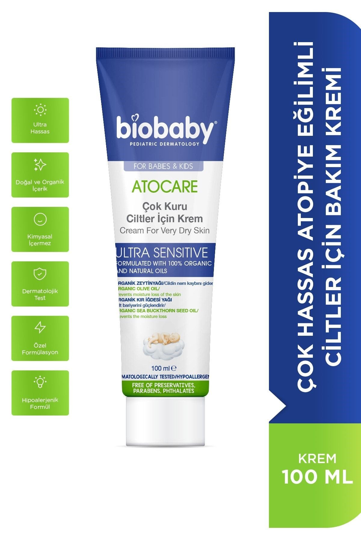 BIOBABYVÜCUT NEMLENDİRİCİLERBiobaby Kuru ve Çok Kuru Ciltler İçin Krem 100 ml