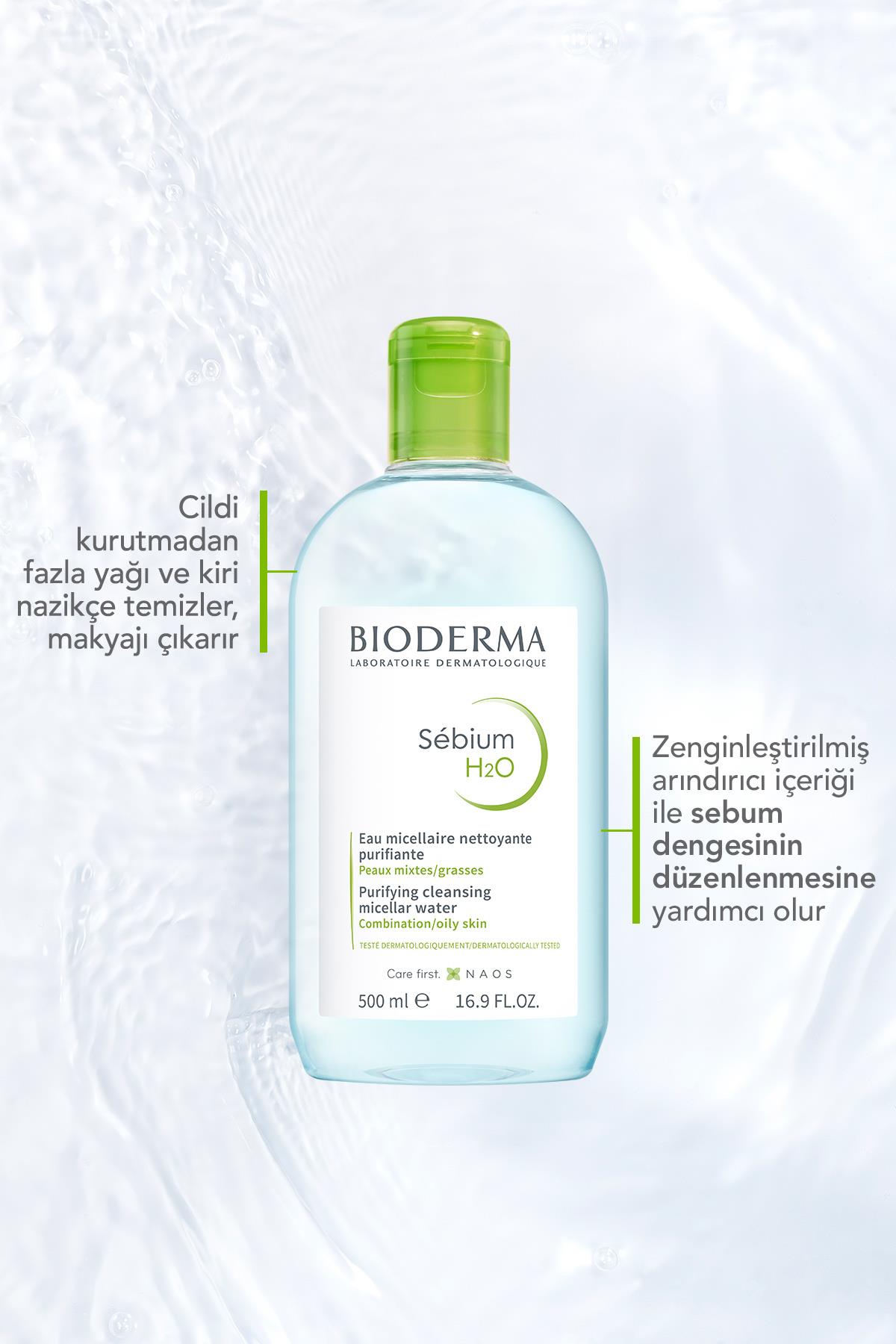 BİODERMACİLT BAKIM SETLERİBioderma Sebium H2O 500 ml İkili Set